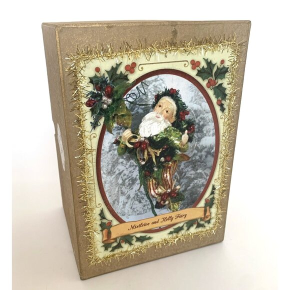 Mark Roberts Hanging Mistletoe and Holly Fairy Christmas Ornament Ltd Ed 7" Tall - Picture 11 of 13